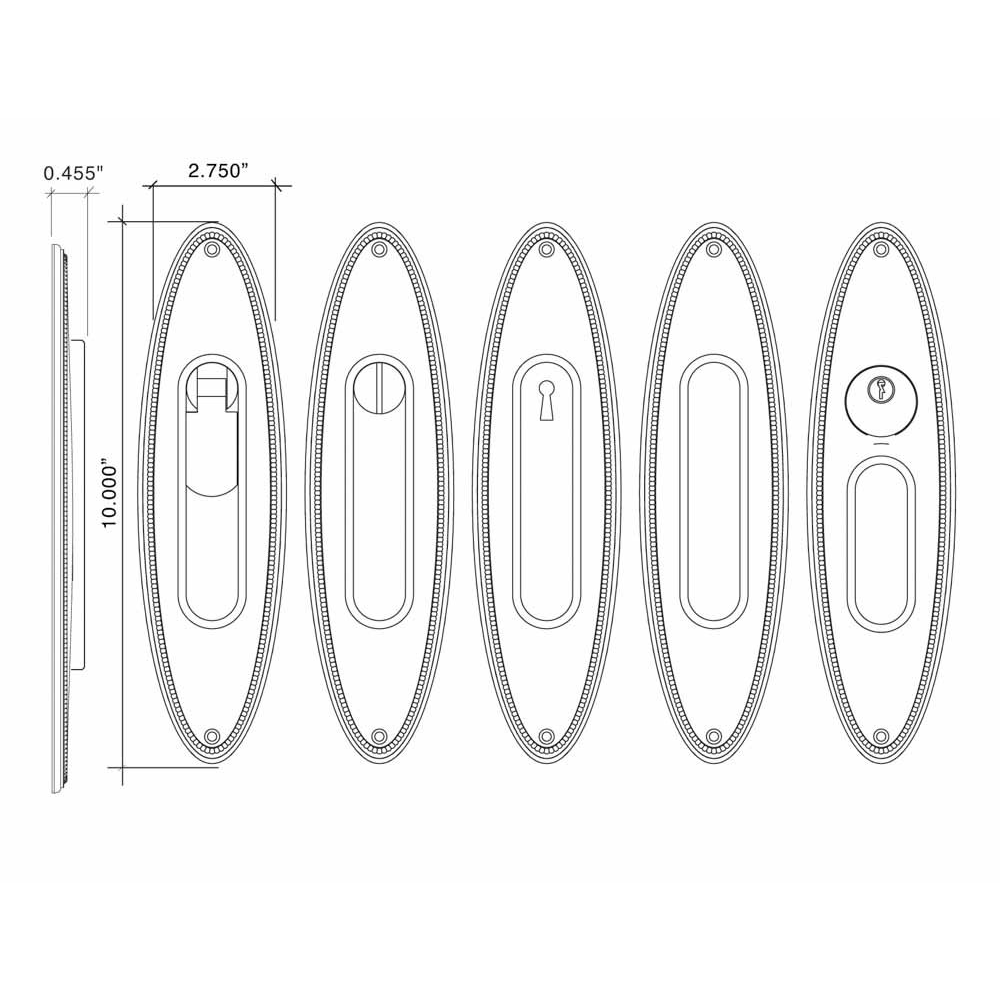 イラスト doorzo Beaded Pocket Door Lock — Von Morris Hardware
